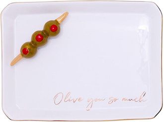 Two's Company Olive Icon Trinket Tray