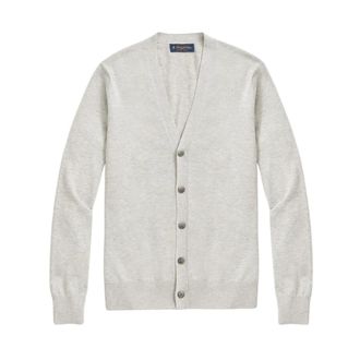 Brooks Brothers Truien & Vesten, Heren, Grijs, L, Katoen, Supima Katoenen Cardigan met Knopen