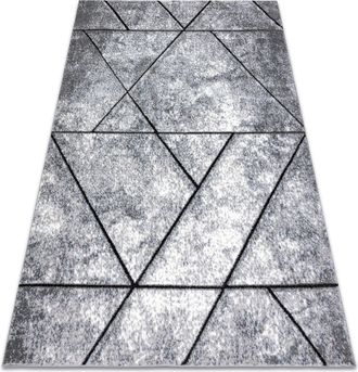 RugsX Rugsx - Alfombra Moderna Cozy 8872 Wall, Geom&eacute;trico, Triangulos - Structural Dos Niveles De Vell&oacute;n Gris / Azul Blue 280x370 Cm