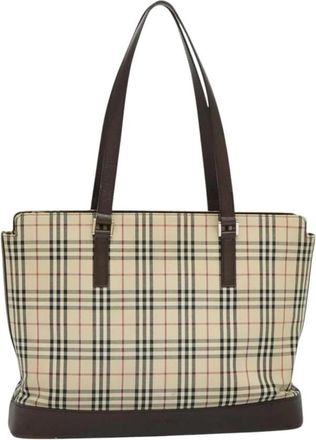 Burberry Pre-owned Tote Bags, female, Beige, Size: ONE SIZE Pre-owned Vintage Check Tote Bag