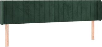 vidaXL Cabecero Con Led De Terciopelo Verde Oscuro 203x16x78/88 Cm Vidaxl