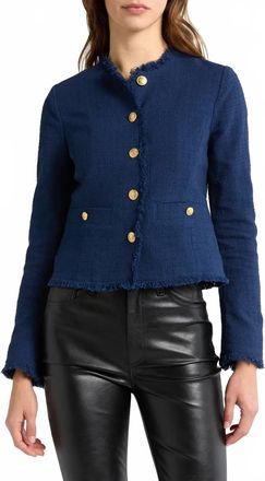Rag & Bone Carmen Frayed Jacket In Navy