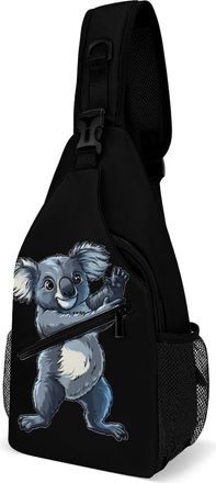 Generic Koala Dancing Cute Unisex Shoulder Bags Casual Crossbody Chest Bag Sling Backpack for Hiking Cycling Travel