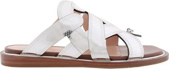 Bally Sainte Leather Crisscross Flat Sandals, Brand Size 36 ( US Size 5.5 )