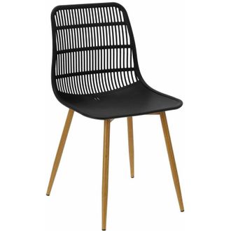 OEM Silla Klaus De Pl&aacute;stico, Color Negro, Base De Metal En Chapa