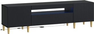 vidaXL Mueble De Tv Led Negro Madera De Ingenier&iacute;a Vidaxl