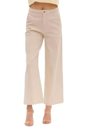 Entro Gina Braided Detail Pants In Sand