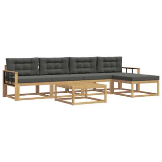 vidaXL Conjunto De Sof&aacute;s De Exterior 6 Pcs Blanco Y Antracita Vidaxl