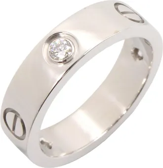 Cartier Silver Clear White Gold (18K) Band Ring (Pre-Owned)