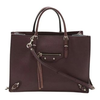 Balenciaga Pre-owned Handbags, female, Purple, Size: ONE SIZE Pre-owned Papier A6 leather 2way bag
