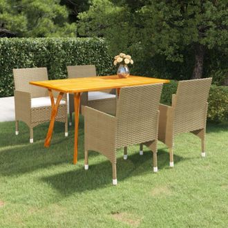 vidaXL Juego De Comedor De Jard&iacute;n De 5 Piezas Beige Vidaxl