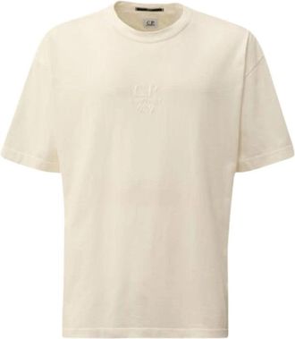 C.P. Company Boxy Logo Katoenen T-shirt - Heren - T-shirts - Wit - M - Katoen - Tops