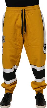 Dolce & Gabbana Yellow Cotton Logo Drawstring Jogger SweatMens Mens Pants (Pre-Owned)