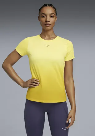 Puma Trainingsshirt PUMA W X HYROX POLY GRAPHIC TEE, Damen, Gr. XXL, pineapple ice, dazzling gelb, Jersey, Obermaterial: 100% Polyester, regular fit normal