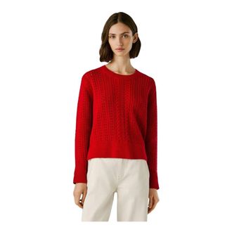 Pepe Jeans London Candide Jersey - Dames - Ronde hals truien - Rood - L - Katoen - Truien & Vesten