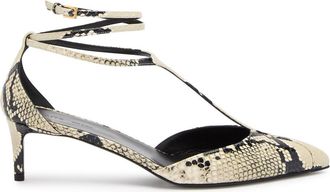 Khaite Mia 45 Python-effect Leather Pumps - Beige