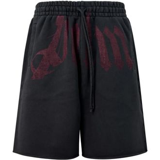 Palm Angels Black Graphic Shorts