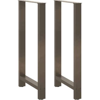 vidaXL Vidaxl Patas Para Mesa De Bar De Acero Natural (2 Unidades, 60 X 110-111 Cm)