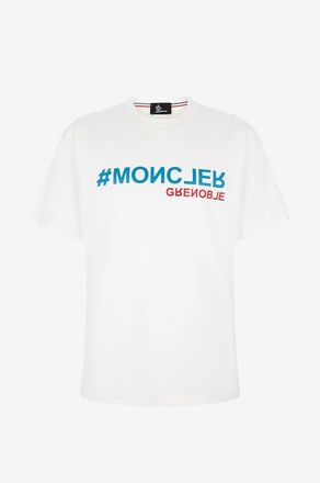 Moncler Dickes Kurzarm-T-Shirt mit Logomotiv