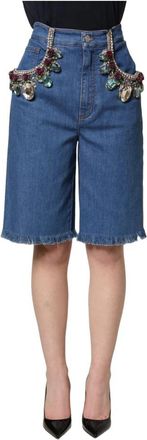 Dolce & Gabbana Bermuda Denim Shorts - Dames - Denim shorts - Blauw - 2XS - Denim - Korte Broeken