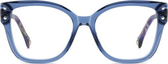 Carolina Herrera 53mm Square Reading Glasses in Blue at Nordstrom