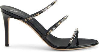 Giuseppe Zanotti 85mm Dark Colorful sandals - women - Polyurethane/Crystal/Calf Leather - 35 - Black