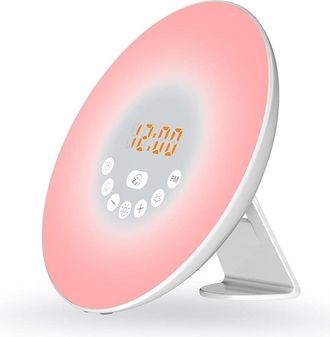 OEM Sveglia Con Luce Diurna, Sveglia Con Simulatore Di Alba, Simulazione Di Alba E Tramonto, 6 Suoni Naturali, Sveglia, Snooze, 6 Colori Di Luce E Luce Bi