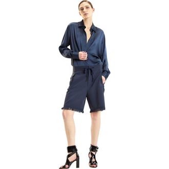 Cynthia Rowley Tuxedo Stripe Shorts in Navy at Nordstrom, Size Medium
