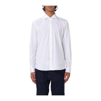 Fay Casual Shirts, male, White, Size: 3XS White Cotton Shirt for Men