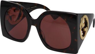 Gucci Damens Sonnenbrille aus braunem Acetat