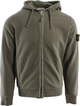 Stone Island Zip-through Vest - Heren - Vesten met rits - Groen - XL - Katoen - Hoodies & sweatvesten