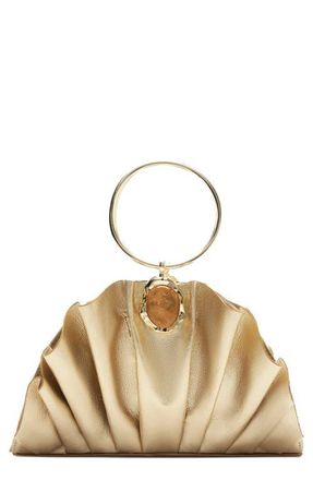 Arezzo Small Ravena Leather Clutch in Platino at Nordstrom