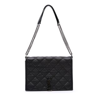 Saint Laurent Tweedehands Mini Gequilt Lamsleren Becky Schoudertas met Ketting