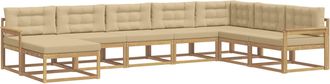 vidaXL Conjunto De Sof&aacute;s De Exterior 8 Uds. Y Beige Vidaxl