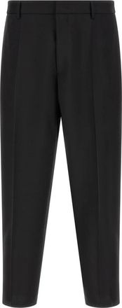 Jil Sander Wool Canvas Broeken - Heren - Slim Fit Broeken - Zwart - XL - Katoen - Broeken