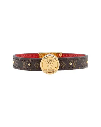 Louis Vuitton Leather Mini Monogram Canvas Lv Circle Reversible Bracelet (Authentic Pre-Loved)