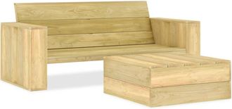 vidaXL Vidaxl Juego De Muebles De Jard&iacute;n 2 Piezas Madera De Pino Impregnada