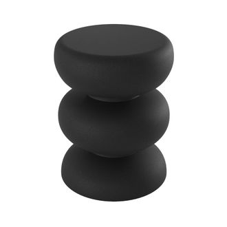 Rendez-Vous D&eacute;co Mesa auxiliar redonda de metal negro