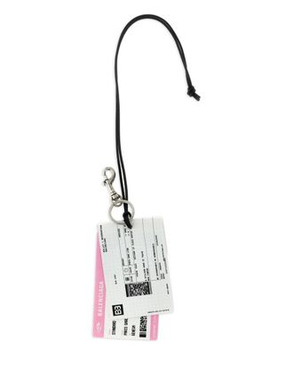 Balenciaga Train Ticket keychain - men - Cellulose Acetate/Polyurethane/Lambskin - One Size - White
