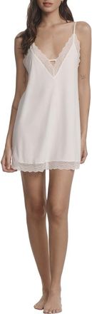 Eberjey Lara Lace Trim Chemise in Ivory at Nordstrom, Size X-Large