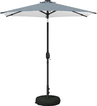vidaXL Parasol De Jard&iacute;n Con Luces Led Y Base 230 X 230 Cm Poli&eacute;ster Vidaxl