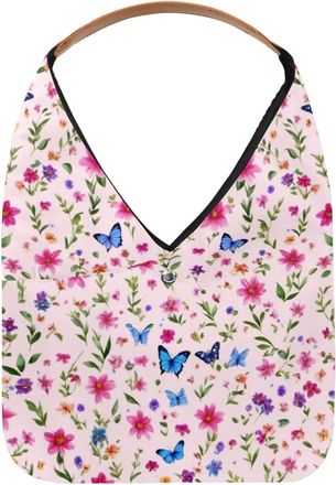 Generic Aesthetic Flower Reusable Lightweight Grocery Bags - Foldable Into Compact Pouch, Washable & Sturdy, Multipurpose for Shopping and Travel