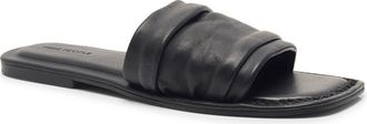 Free People Evelyn Slide Sandal in Black Tide Leather at Nordstrom, Size 6.5