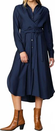 Current Air Tie Shirt Dress In Navy
