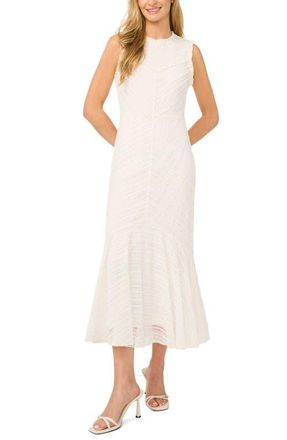 CeCe by Cynthia Steffe Sleeveless Ruffle Yoke Dress in New Ivory at Nordstrom, Size Medium