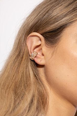 Bottega Veneta Silver Ear Cuff With Cubic Zirconia, Womens, Gold