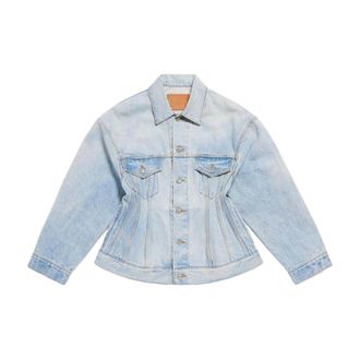 Balenciaga Dames, Jassen, Blauw, Maat: 2XS Wol