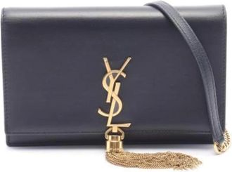 Saint Laurent Tweedehands leren schoudertassen - Dames - Vintage Schoudertas - Zwart - ONE Size - Vintage