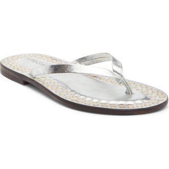Jeffrey Campbell Bonez Flip Flop in Silver Gold at Nordstrom Rack, Size 7