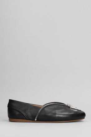 J.W.Anderson J. W. Anderson Biker Ballerina Ballet Flats In Black Leather